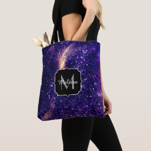 Lila  abstrakte Galaxie Tasche