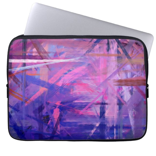 Lila abstrakte Kunst, die 3 malt Laptopschutzhülle (Vorderseite)