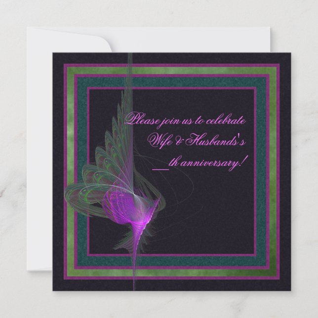 Lila Abstrakte Kunst Einladung (Vorderseite)