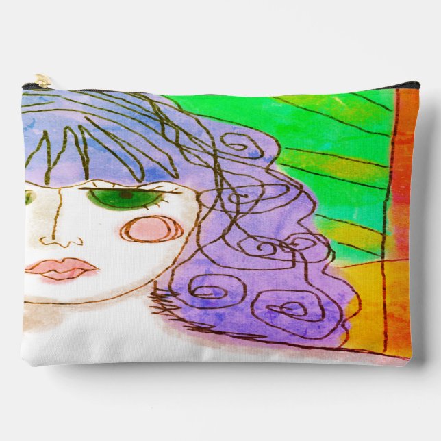 Lila Abstrakte Kunst Zubehörtasche (Vorderseite)