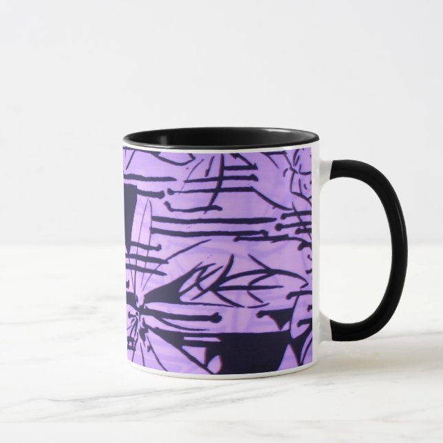 lila abstrakte Liter-Tasse Tasse (Rechts)