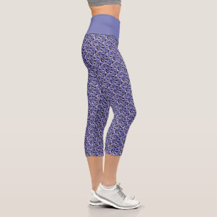 Lila Abstrakte Tierausdruck Capri Leggings
