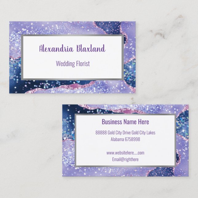 LILA ABSTRAKTE WEISSE KARTE (Vorne/Hinten)