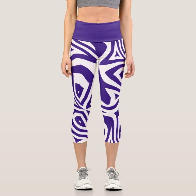 Lila Abstrakte Zebra Print Frauen Leggings (Vorderseite)