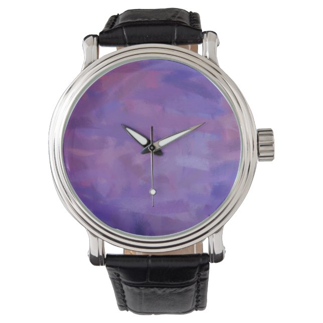 Lila Abstrakter Artikel 3 Armbanduhr (Vorderseite)