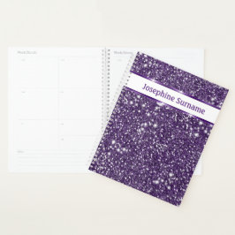 Lila Abstrakter Glitzer Textur und Benutzerdefinie Planer