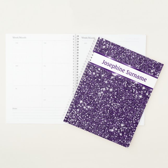 Lila Abstrakter Glitzer Textur und Benutzerdefinie Planer (Anzeige)
