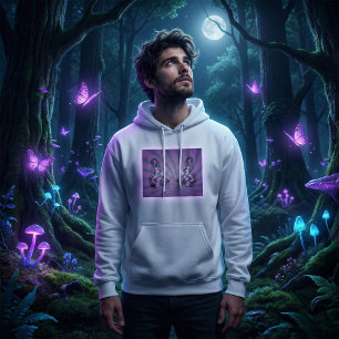 Lila Abstrakter Schmetterling mit strahlenden Flüg Hoodie