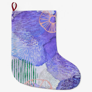 Lila abstraktes Design Großer Weihnachtsstrumpf