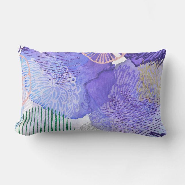 Lila abstraktes Design Lendenkissen (Vorderseite)