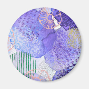 Lila abstraktes Design Magnet