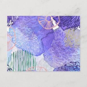 Lila abstraktes Design Postkarte