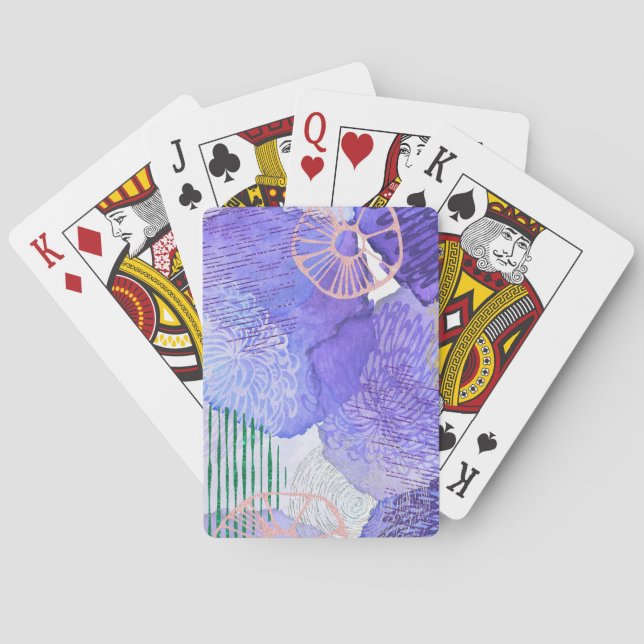 Lila abstraktes Design Spielkarten (Rückseite)