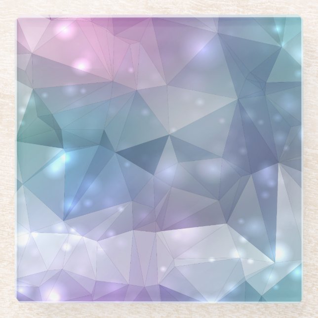 Lila Abstraktes Fraktal Design und Leuchten Glasuntersetzer (Vorderseite)