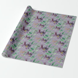 Lila Abstraktes gefrorenes Lotus Wasserfarbe Geschenkpapier