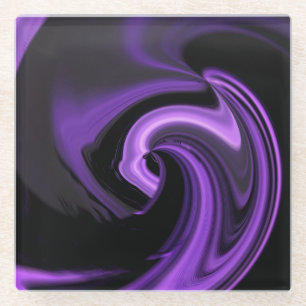 Lila Abstraktes Herz  Glasuntersetzer