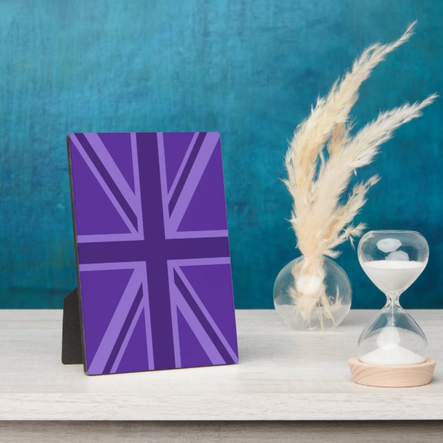 Lila Accent Union Jack Decor Fotoplatte (Seite)