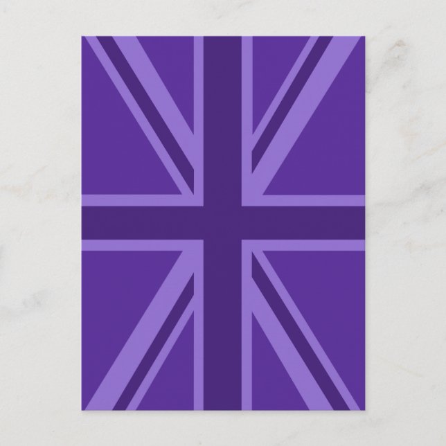 Lila Accent Union Jack Decor Postkarte (Vorderseite)
