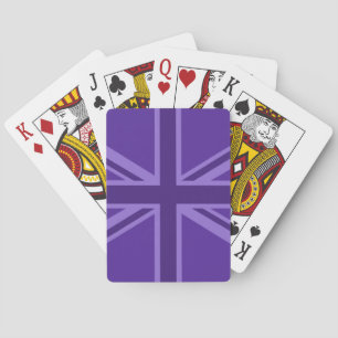 Lila Accent Union Jack Decor Spielkarten
