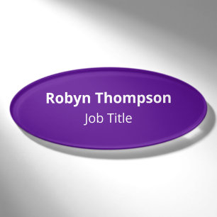 Lila Acryl-Oval-Namensschild Magnetisch Profession Namenschild