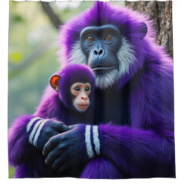 Lila Affen Duschvorhang