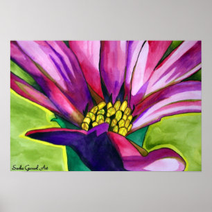 Lila afrikanische Blume Aquarell Poster