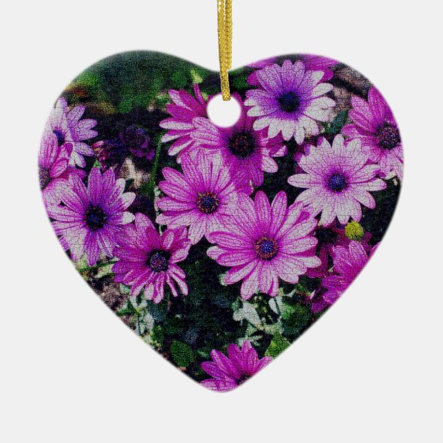 Lila Afrikanische Blume Keramik Ornament (Vorne)