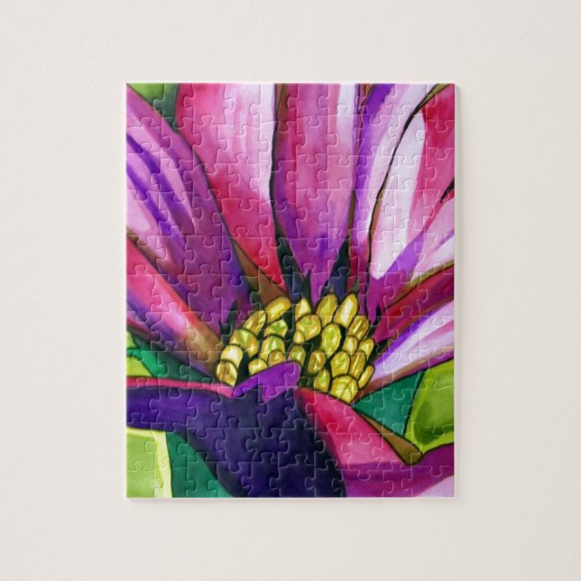 Lila afrikanische Daisy Aquarellkunst Blume (Vertikal)