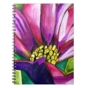 Lila afrikanische Daisy Aquarellkunst Blume Notizblock