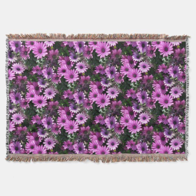Lila afrikanisches Daisy-Blume Naturmuster Decke (Vorderseite)