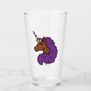 Lila Afro Unicorn Glas