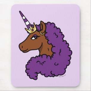 Lila Afro Unicorn Mousepad