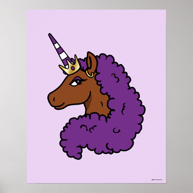 Lila Afro Unicorn Poster (Vorne)