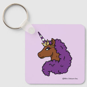 Lila Afro Unicorn Schlüsselanhänger