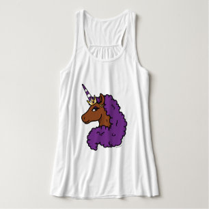Lila Afro Unicorn Tank Top