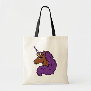 Lila Afro Unicorn Tragetasche