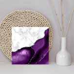 Lila Agate Silver Glitzer Weißer Marmor Fliese<br><div class="desc">Eleganter weißer Marmor und lila Age bestickt mit Imitaten silber Glitzer verbinden sich in diesem luxuriösen Keramik Fliesen.</div>