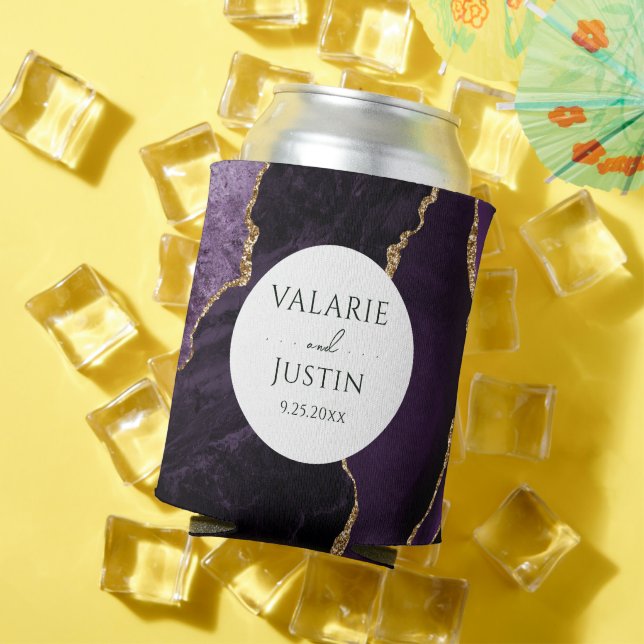 Lila Agate Stone Wedding Can Cooler Dosenkühler (In Situ Sommer)