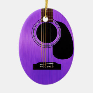 Lila Akustikgitarre Keramikornament