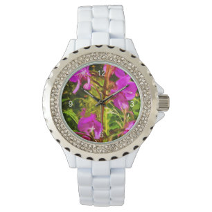 Lila Alaska-Wildblume Abstrakt Armbanduhr