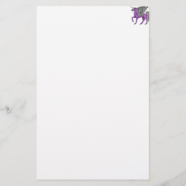 Lila Alicorn/Pegacorn/Winged Unicorn Briefpapier (Vorderseite)