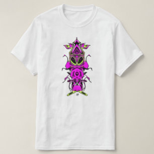Lila Alien Eichhörnchen mit blinkenden Hausschuhen T-Shirt