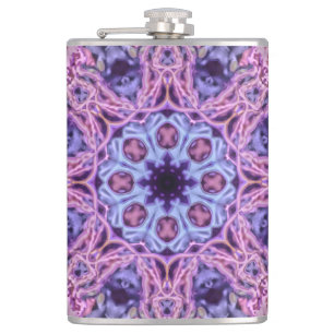 Lila Alien Kaleidoskopie Mandala Flachmann