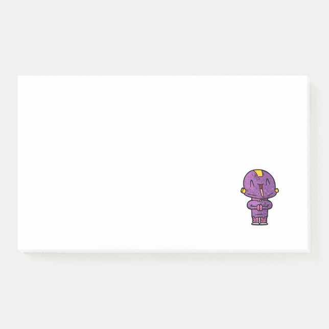 lila Alien Post-it Klebezettel (Vorderseite)