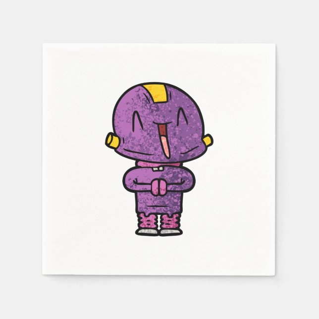 lila Alien Serviette (Vorderseite)