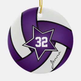 Lila All Star Volleyball-Spieler Keramikornament