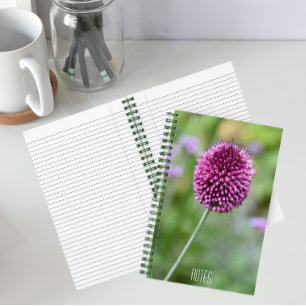 Lila Allium Blume Bloom Floral Notizbuch