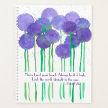 Lila Allium-Blume Inspiration Zitat