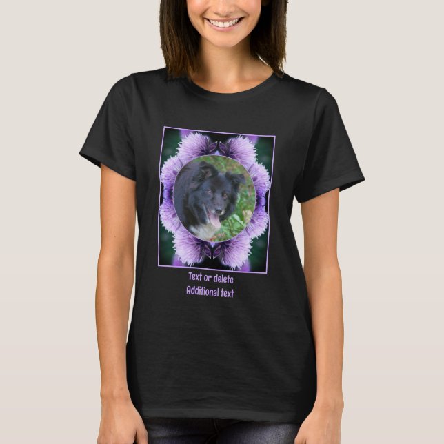 Lila Allium Personalisiert Ihr eigenes Foto gestal T-Shirt (Vorderseite)