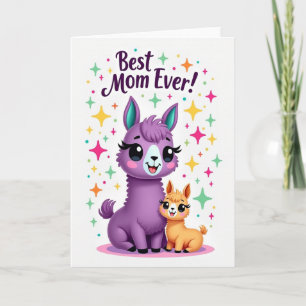 Lila Alpaka Beste Mama Aller Zeiten Karte